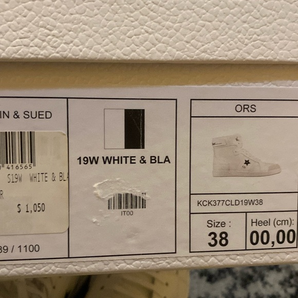 Christian Dior Star High Top Sneaker White Calfskin and Suede size 38 - Picture 9 of 12